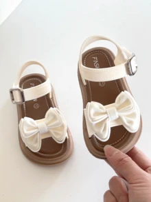 Sandalias de PVC con lazo lindo para niñas - Cómodas y antideslizantes, esenciales para el verano - Blanco - Ver 3