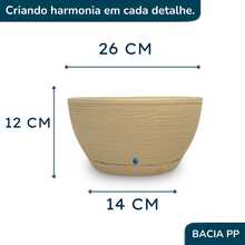 Vaso de Planta tipo Bacia Grafiato PP, perfeita para Cactos, Suculentas e Plantas de Pequeno Porte - Bege - Visão 6