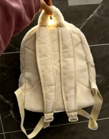 Nike Logo Backpack With Zip Closure, Made Of Polyester (Polyester Fiber), Regular Fit, Unisex And Couple Style. - Coconut Milk and  Orange - View 8