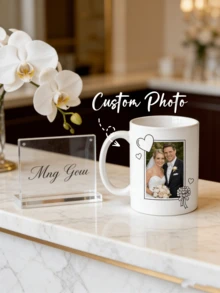 1pc Customized Wedding Mug With Personalized Photo, Suitable For Wedding Gift And Daily Use - Wedding Style - View 1