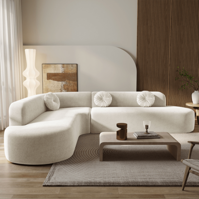 Modular Sectional Sofa Cloud Sectional Couch, 122" Comfy L Shaped Couches For Living Room,Oversized Sofa Sleeper With Deep Seat, No Assembly Required
