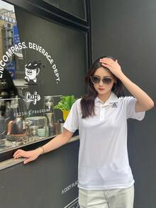 Áo polo nam tay ngắn thêu logo Adidas, màu trắng. - trắng - Xem 10