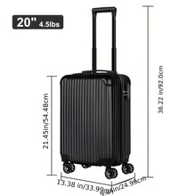 20-Inch ABS Hard-Shell Carry-On Suitcase, Silent Swivel Wheels For 360° Rotation, Patchwork Pattern For Durability And Impact Resistance – The Best Choice For Business Trips Or Travel. Black. Luggage Suitcase Trolley Suitcase Travel Luggage Suitcases Travel Luggage Suitcase Bag Durable Large Capacity Luggage With Wheels Cruise Essentials Travel Essentials Holiday Essentials Vacation Essentials - Black - View 12