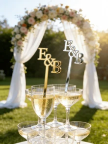 20Pcs Personalized Acrylic Drink Stirrers – Custom Initials Cocktail Beverage Mixers In (10.16cm / 15.24cm / 17.78cm), Reusable Bar Mixing Sticks, Wedding Reception, Bridal Shower, Anniversary & Party Drinkware Accessories - Multicolor - View 3