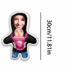 定制人脸图案毛绒抱枕,趣味肖像定制,情人节礼物,朋友礼物,装饰靠垫 - 款式10 - 查看 16