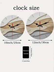 1pc 10-12 Inch Modern Minimalist Wood Grain Texture Large Round Wall Clock, Available In Beige, Brown, Grey And White, Silent Quartz Movement, Battery Operated (AA Battery Not Included) - Multicolor - View 6