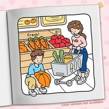 1本40页 - 200克纸，甜蜜温暖的心形面包袋成人涂色书，面包袋设计，棕色和黄色配色方案，带有面包细节，舒缓的涂色体验，送给女孩、婚礼季、母亲节的完美礼物 - 愛的瞬間 - 查看 7