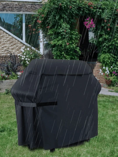 重型防水烧烤炉罩 - 防风防雨，210D牛津布银涂层，易于清洁，适用于大多数户外烧烤炉
