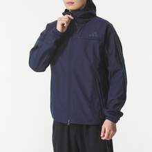 adidas Wind 3STRIPES BONDED 藍色連帽拉鍊長袖外套 男款 - 深藍色 - 查看 2