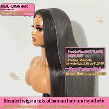 5x5 High Density Lace Front Wig, Brazilian Virgin Hair Blend, Pre-Plucked, Pre-Cut, 200% Density, Natural Black Straight, Glueless Wig, Women, 13x4 13x6 Brazilian Lace Front Wig, HD Lace Closure, Human Hair Frontal Wig, With Baby Hair, 8-34 Inch Lace Front Wig - Natural & Black - View 6