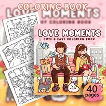 1本40页 - 200克纸，甜蜜温暖的心形面包袋成人涂色书，面包袋设计，棕色和黄色配色方案，带有面包细节，舒缓的涂色体验，送给女孩、婚礼季、母亲节的完美礼物 - 愛的瞬間 - 查看 3