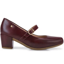 Loris Shoes Oficial Women's Retro Shoe, Mary Jane Style, Low Block Heel, Comfortable Patent Leather, 6484 - Redwood - View 2