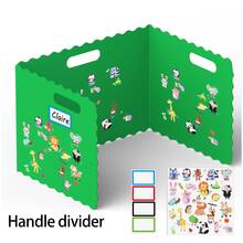 1片塑料桌面隔板，附赠DIY动物贴纸，学生桌面隐私隔断，考试防作弊屏风，美术工艺用品，适用于学校和办公室 - 白色 - 查看 4