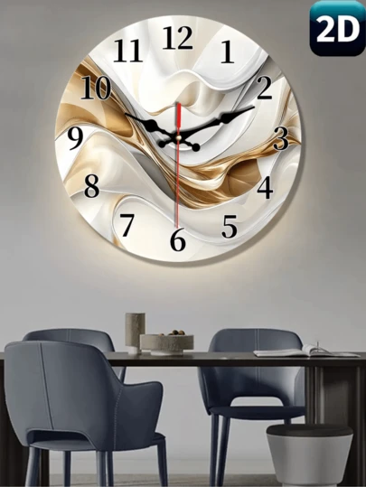 Reloj de pared minimalista moderno, esfera dorada y beige, manecillas negras grandes, movimiento de cuarzo silencioso, estructura de plástico/madera duradera, diseño minimalista beige, marrón, dorado, blanco, adecuado para decoración de sala de estar, dormitorio, cocina, oficina, regalo ideal para Navidad, cumpleaños, inauguración de la casa, reloj de pared de moda, reloj de pared grande, reloj de pared retro