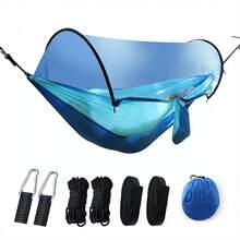3-In-1 Double Camping Hammock With Mosquito Net & Sunshade, Durable And Portable, Suitable For Hiking, Patio Adventure, Garden Relaxation - Durable And Lightweight Design, Suitable For Camping, Backpacking, Wilderness Travel, Hiking, And Parks, Includes Straps, Carabiners, And Premium Carrying Bag - Suitable For Backyards, Patios, And Camping - Easy To Assemble, Heavy-Duty Nylon Fabric, Easy To Install, Compatible With Sturdy Frames, Camping Equipment, And Accessories. - 彩色 - 查看 22