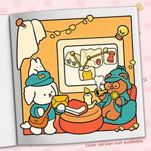 40-190g Livro de Colorir Fofo de Cachorro Entregador, Livro de Papel de Fácil Preenchimento, Estilo Adorável de Cura, Elementos de Cachorro Entregador, Esquema de Cores Azul e Amarelo, Detalhe de Chapéu de Osso, Desenho Relaxante, Adequado para Papelaria, Suprimentos Escolares, Ótimo Presente para Meninas, Dia dos Namorados, Ano Novo - Pequenos trabalhos - Visão 5