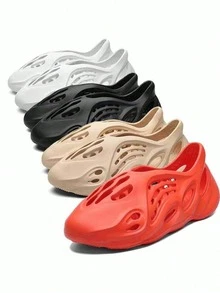 Foam Runners Shoes For Men Women Soft Cloud Slides Slippers Non-Slip Walking Sandals Beach Platform Pillow Sandals Lightweight Slip-On Foam Runners Outdoor Quick-Drying Sports Slides. - 黑色 - 查看 7