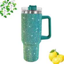 40 Oz Stainless Steel Insulated Mug With Handle And Straw Lid - Double Wall Vacuum Insulated Travel Mug, Leak-Proof  With Handle, Suitable For Hot/Cold Drinks, Gym, Office, Camping, Car - Keeps Drinks Hot Or Cold For Hours, Ideal Gift For Christmas, Valentine's Day, Thanksgiving, Birthday - Available In Pink, Silver, Black, White, Red, Green, Purple, - Durable 304 Stainless Steel Construction, Office Drinkware, Stylish Drinkware, High Quality - 綠色 - 查看 1