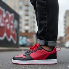 Comfortable Men's Street Sneakers For Skater And Streetwear Style, Lace-Up, Gym And Fitness - Red - View 4