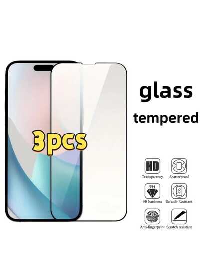 3pcs Anti-Scratch Tempered Glass Screen Protector Compatible With Apple  Compatible With IPhone 17pro Max/17 Pro/17air/17/ 11/13/15 Pro Max/16 Pro Max/16 Plus/16/6/7/8/Mobile Phone Film Of Equivalent Model Transparent Film Screen Protector Film