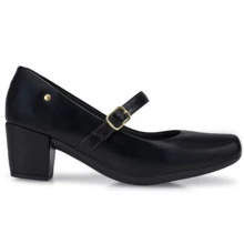 Loris Shoes Oficial Women's Retro Shoe, Mary Jane Style, Low Block Heel, Comfortable Patent Leather, 6484 - 合成黑 - 查看 2