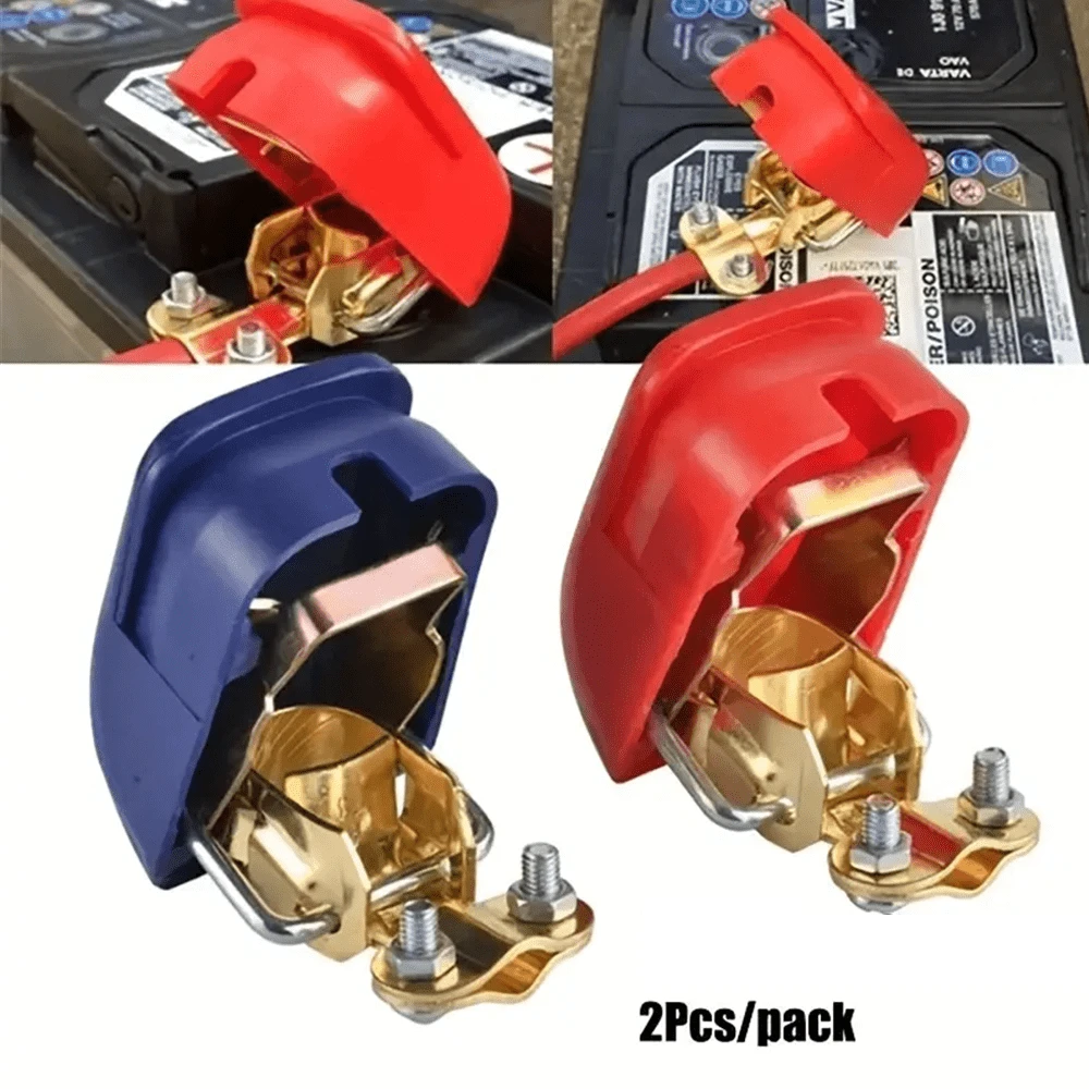 2 Packs Car Battery Terminal Clamps With Quick Release Mechanism - Protects Positive And Negative Connectors, Suitable For Safely Disconnecting Car Battery Terminals