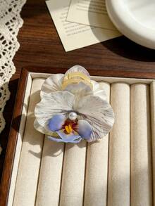 1个法式浪漫波浪边人造蝴蝶兰发夹，营造温柔氛围的花朵发夹，度假风发夹，人造蝴蝶兰花朵发夹，仙气波浪边设计，春夏度假风发饰，柔美波浪边蝴蝶兰发夹，甜美氛围发夹，度假风后枕发夹，优雅爪夹 - 彩色 - 查看 19