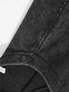 SNOOPY Western Denim Pattern Printed Street Style Black Loose T-Shirt, Cool Personality, 2026 New Men's Short Sleeved Casual Retro Style T-Shirt, Street Style Fashionable Top - Đen 1 - Xem 5