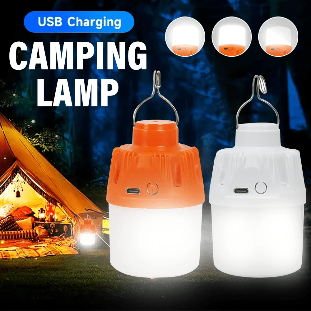 LiHangStar 1/2/4/8 Stücke USB aufladbare Campinglampen, tragbare Handlampe, hängende LED Zeltbeleuchtung, hochhelle Laterne, 3 Beleuchtungsmodi, mit Haken, für Notfälle, Camping, Angeln, Garten, Stand