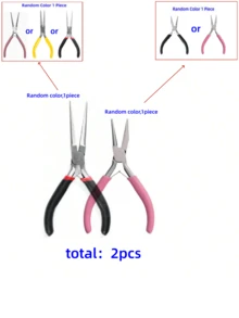 1-6pcs Jewelry Pliers Set, Includes Round Nose Pliers, Nylon Jaw Pliers, Wire Cutters, 6 In 1 Pliers, Wire Wrapping Pliers, And Bead Crimping Pliers For DIY Jewelry Making And Repairing. - Multicolor - View 8