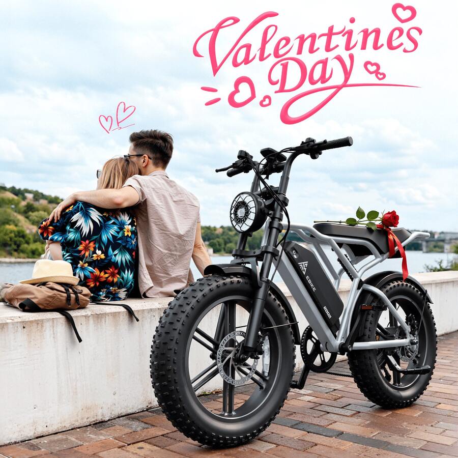 Electric Bikefor Adults , All-Terrain Tires & Shock SystemFat Tire All-Terrain E-Bike, 20x4 Tires, Disc Brakes - 白色 - 查看 1