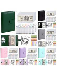 Carpeta de presupuesto, cuaderno planificador de presupuesto A6 con sobre con cremallera, incluye 12 tarjetas de presupuesto sobre de efectivo, carpeta de presupuesto para gestionar el presupuesto y los ahorros - A6 - Ver 24