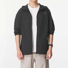 adidas MODERN TECH LIGHTWEIGHT JACKET 涼感運動休閒連帽拉鍊夾克 男款 - 黑色 - 查看 4