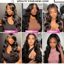 200% Density Glueless Wear And Go 5x5 Glueless Closure Wig Pre Cut Body Wave 13x4 13x6 Lace Front Wigs Pre-Plucked With Baby Hair Natural Hairline HD Lace Frontal Wig - Natural & Black - View 9