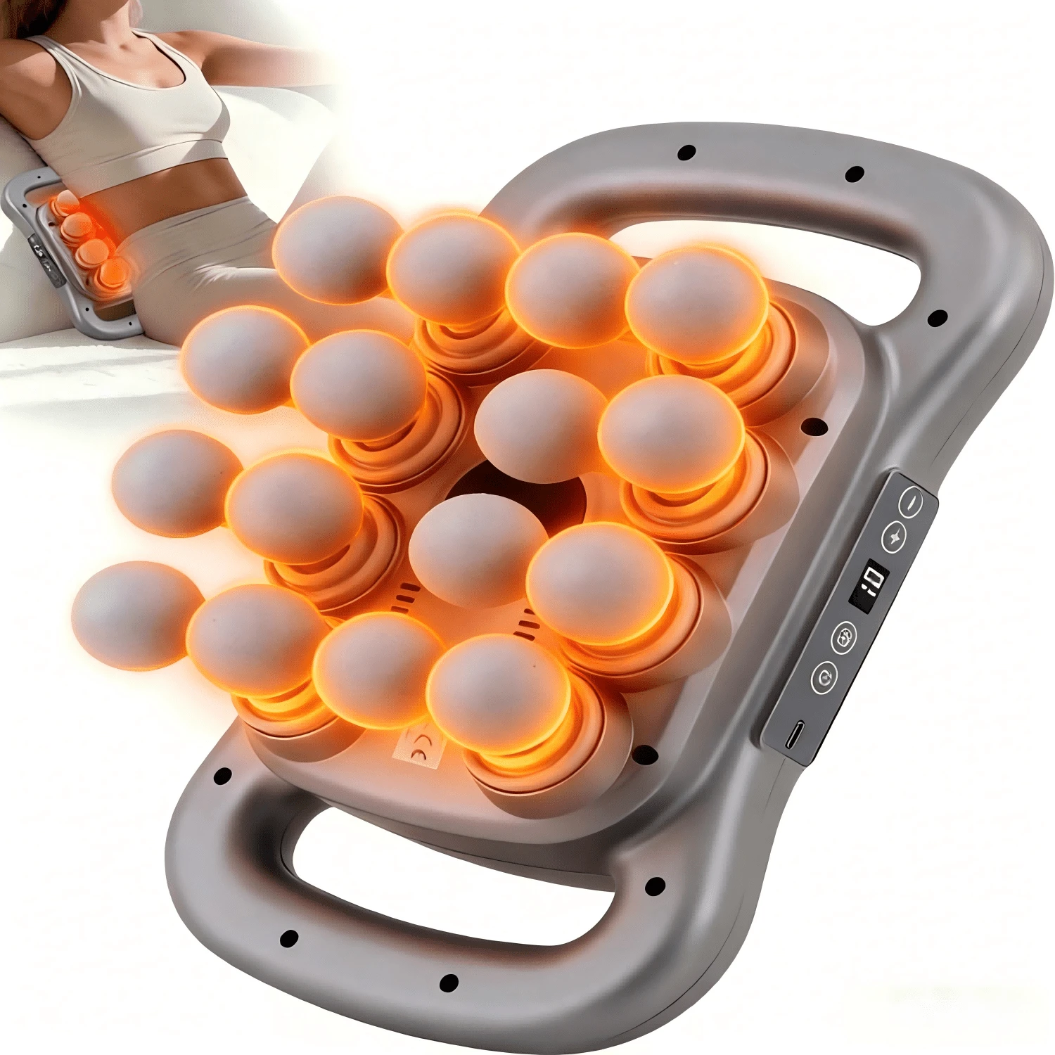 Vielspu 16-Head Massage Gun, Deep Tissue Percussion Massager With 9 Modes & 9 Intensities, 2600mAh Battery Back Bassager For Pain Relief Deep Tissue For Muscle Pain Relief In Back, Legs, Shoulders - Luxury Power Edition + Accessories - View 1