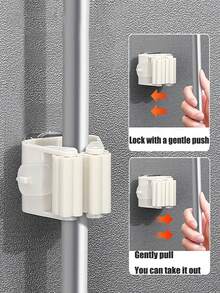 8pcs No Drill Wall Mounted Broom Holder Hooks - Seamless Suction Cup Mop Hanger Suitable For Bathroom, Kitchen, Garage, Heavy Duty Max Load 11lbs Household Organizer - Multicolor - View 2