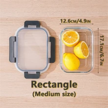 多尺寸玻璃食品储存容器，带盖，适用于备餐、食品储藏、厨房午餐储存，防漏、密封玻璃便当盒，可用于微波炉、烤箱、冰箱和洗碗机 - 彩色 - 查看 20