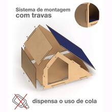 Casinha de Gato com Rampa Arranhador Com Rampa em MDF – Ideal para Afiação das Garras e Descanso - Marrom - Visão 5