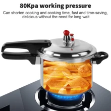 3/5/7/9 Litre Home Dual Handle Aluminum Pressure Cooker Kitchen Catering Cookware, Multifunctional Pressure Cooker Compatible With Induction Cookers And Gas Stoves - Silver - View 4
