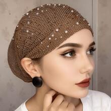1 Fashion Headscarf - New Women's Headwear, Shining Fashion Accessory For Creating Elegant Styles,Hair Tools,Hair Items,Travel Essential,Travel,Barber,Hairstylist,Barber Accessories,Valentine's Day,Hair Supplies,Hair Stylist,Barbershop,Salon,Vacation Essentials,Hair Products,Barbershop,Valentine's Gift,Travel Essentials For Women,Hair Stylist Tools - Black - View 4