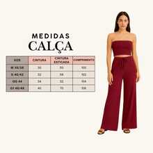 Kit 3 Calça Wide Leg Canelada Lisa Feminino Pantalona Com Bolsos Cintura Alta Cordão Confortável - Bege/Marrom/Vinho - Visão 3