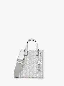 Michael Kors Mini Crossbody Bag, Elegant Jacquard Design, Quilted Rhombus Pattern, Dark Gray, Luxurious And Durable, Perfect For Daily Use. Fashionable Handbag With Adjustable Shoulder Strap, Well-Crafted, Spacious Interior, Ideal For Storing Essentials. - White - View 3