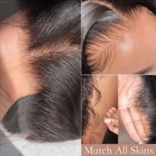 34英寸 200%密度 直发 5x5 预剪无胶蕾丝闭合假发 巴西人发混纺 预拔毛 13x4 13*6 高清蕾丝前额假发 人发混纺 预拔毛 自然发际线 女士 - 自然色&黑色系 - 查看 9