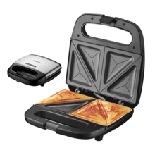 SOKANY 08057 Máquina para hacer sándwiches de desayuno para el hogar, calentamiento rápido, máquina para comidas ligeras, fácil de limpiar, para hornear, esencial para un desayuno perezoso - Negro - Ver 2
