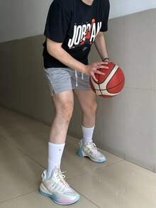 Nike Jordan 印花标志圆领复古美式短袖T恤，黑色 - 黑色 - 查看 8