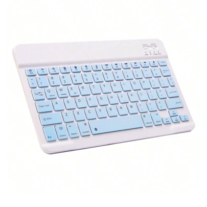 Ultra-Thin Bluetooth Keyboard, Portable Mini Wireless Keyboard, Rechargeable, Compatible With Apple IPad, Smartphones, Compatible With Samsung Tablets, Smartphones, IOS, Android, Windows (Sky Blue)