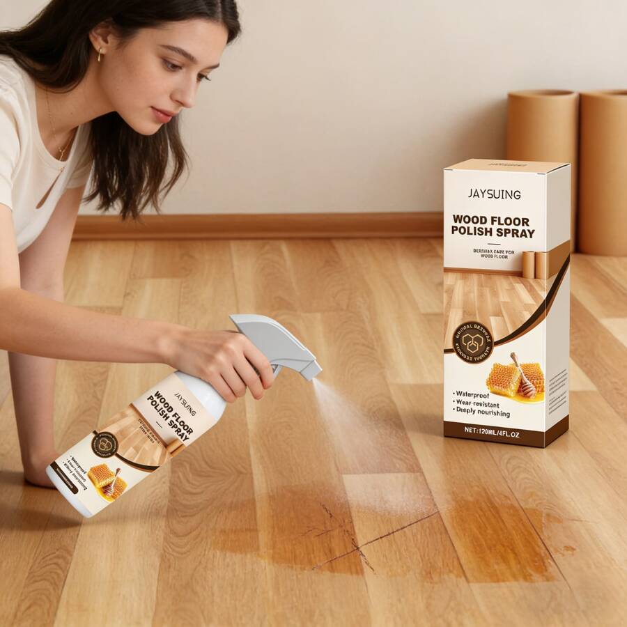 JAYSUING 120ml Wood Floor Restore Spray & Polish – Beeswax & Olive Oil Formula For Deep Nourishment, Scratch Repair & Long-Lasting Shine – Quick Shine Refresh For Hardwood Floors, No-Rinse, Home Care Essential,Gifts For Men And Women Suitable For Valentine's Day, New Year's Day, Birthdays, Weddings And Parties,Kitchen,Bathroom,Home,Room,Quick Ship Items,Free Shipping - Chất lỏng - Xem 1