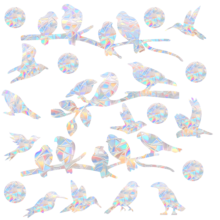 SHAWULA 18Pcs Bird Window Stickers Prevent Birds From Hitting Windows, Rainbow Sun Catcher Stickers No Glue Required, Non-Adhesive Reusable Vinyl - Multicolor - View 2