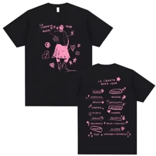 Singer Chiara Oliver La Libreta Rosa Tour 2026 Spring_summer Graphic T Shirt Men Women Fashion Hip Hop High Quality Streetwear - 黑色 - 查看 1