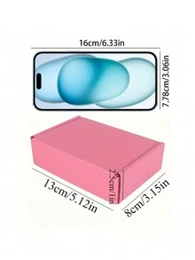 20个12x9x4英寸粉色小型企业包装运输纸箱，瓦楞纸板箱，适用于包装、运输礼品和产品 - 彩色 - 查看 3